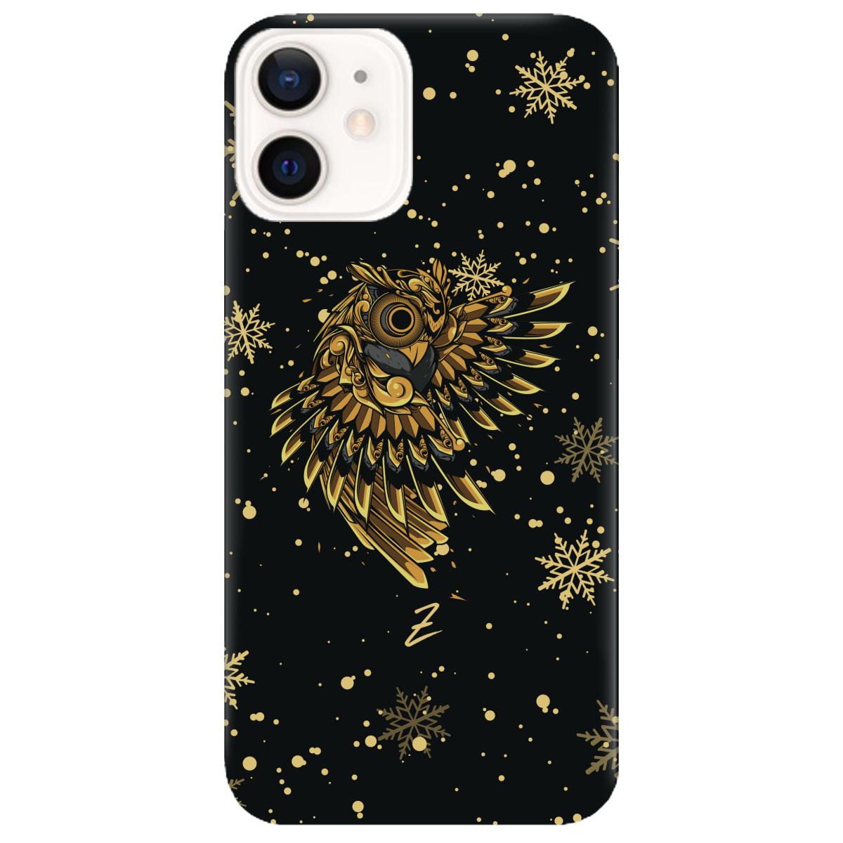 Силиконовый чехол Zorrov для Apple iPhone 12 - Gold sova (14070040189087098)