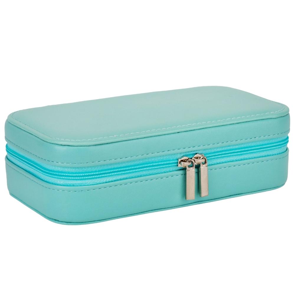 Шкатулка для украшений Камелия из экокожи с отделением для цепочек Голубой (99-81-9188-005.5)