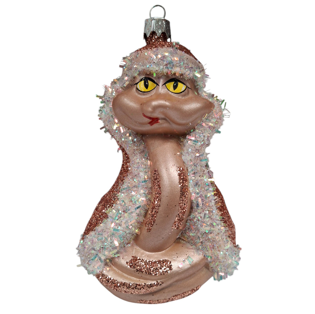 Елочная игрушка Змея в шубе мрамор 12х7,5 см (2479515459)