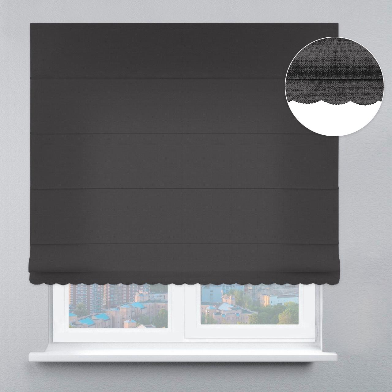 Римская штора рогожка премиум с ажуром 210х170 см Антрацитовый