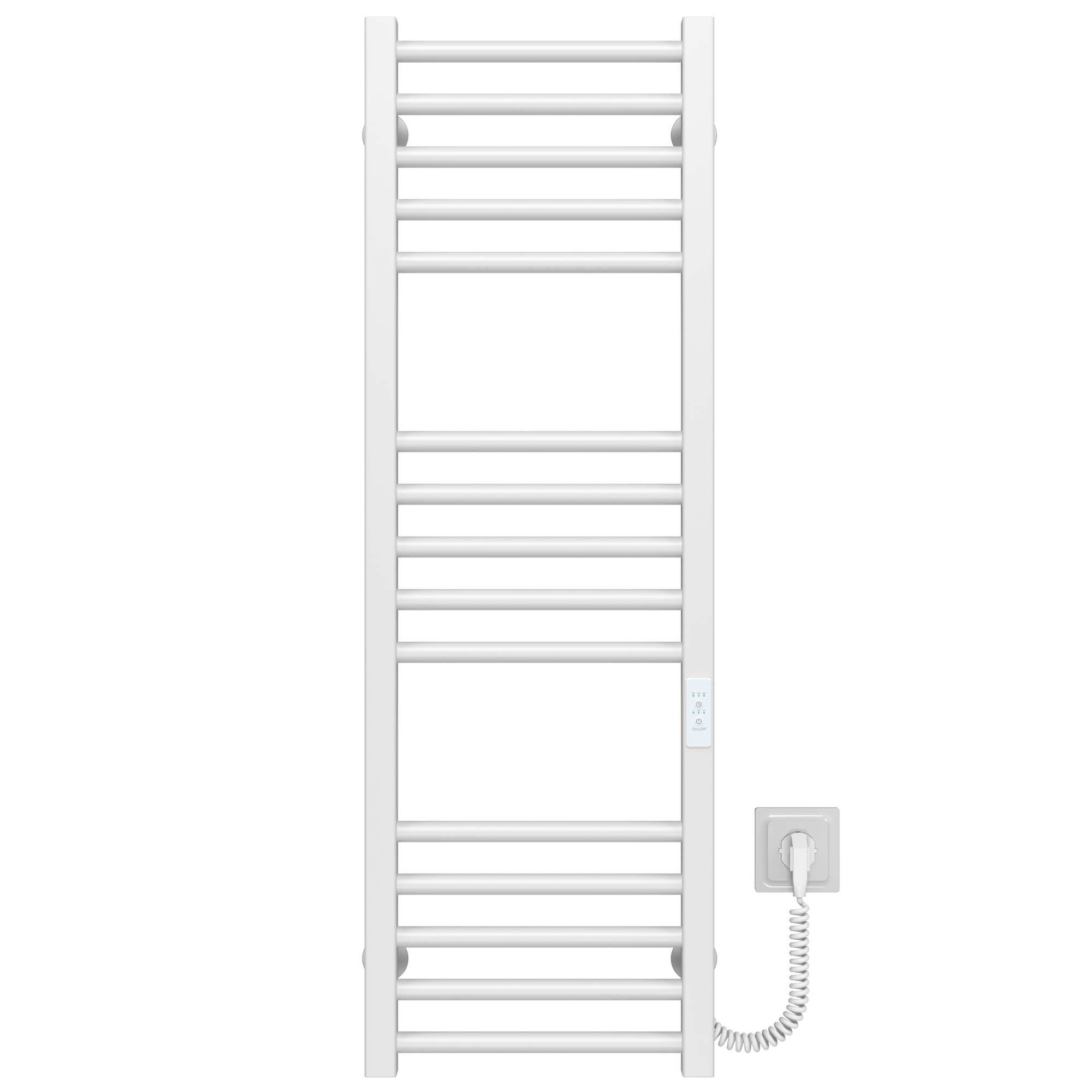 Полотенцесушитель электрический Deffi Lima П15 WD04 правое подключение нержавеющая сталь 400х1000 мм Белый (A.LI.100.40.15.E.W.R.4)
