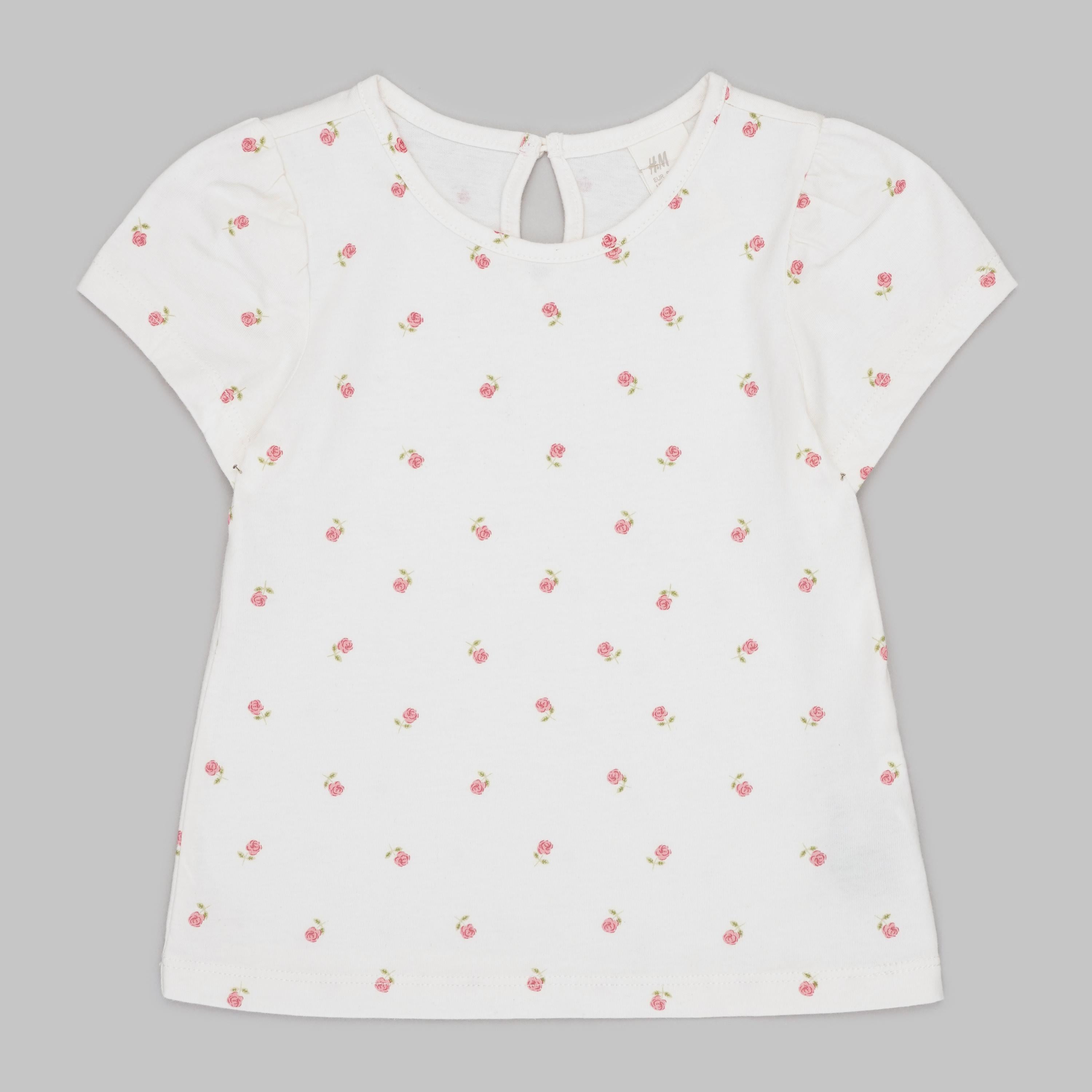 Футболка H&M Квіти р. 80 Молочний (Х141932232)