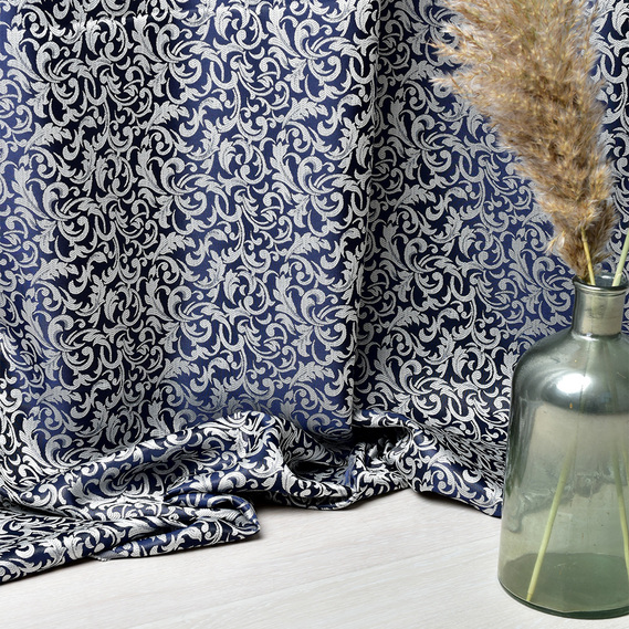 Ткань портьерная жаккардовая IDEIA Аполлинария V-501 2,9 м Темно-синий (2200004079653)