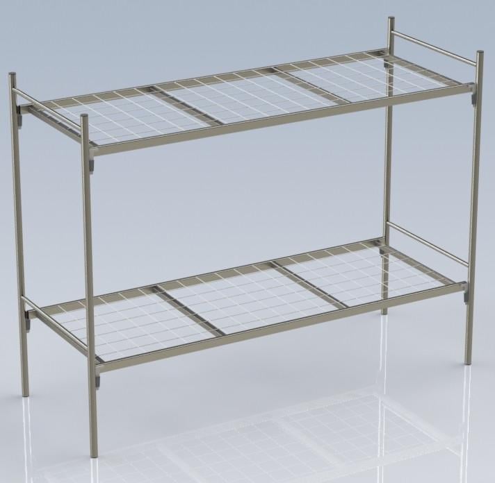 Ліжко без драбини Комфорт Дуо двоярусне металеве 1900х700 мм (5002213)