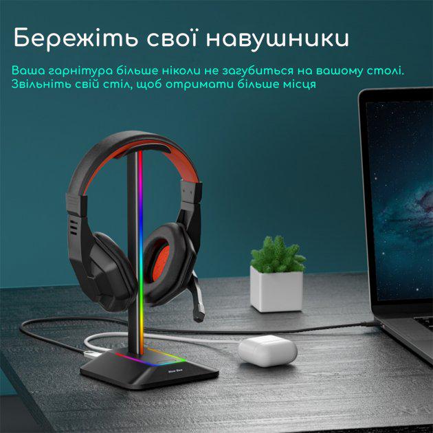 Подставка для геймерских наушников RGB New Bee NB-Z8 Black (11345518) - фото 10