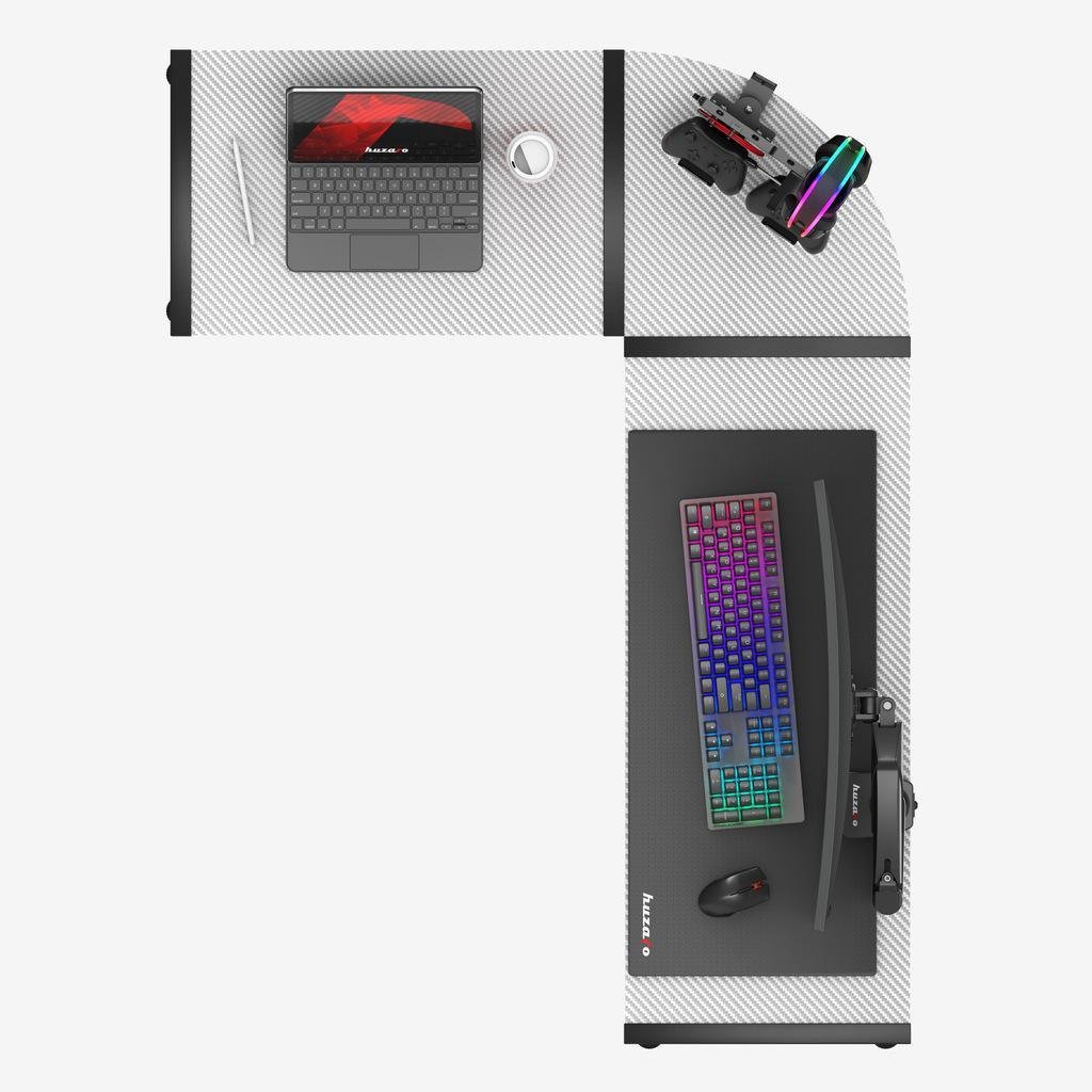 Геймерский угловой компьютерный стол Gamer Huzaro Hero 6.0 White Corner - фото 6 Геймерский угловой компьютерный стол Gamer Huzaro Hero 6.0 White Corner - фото 6