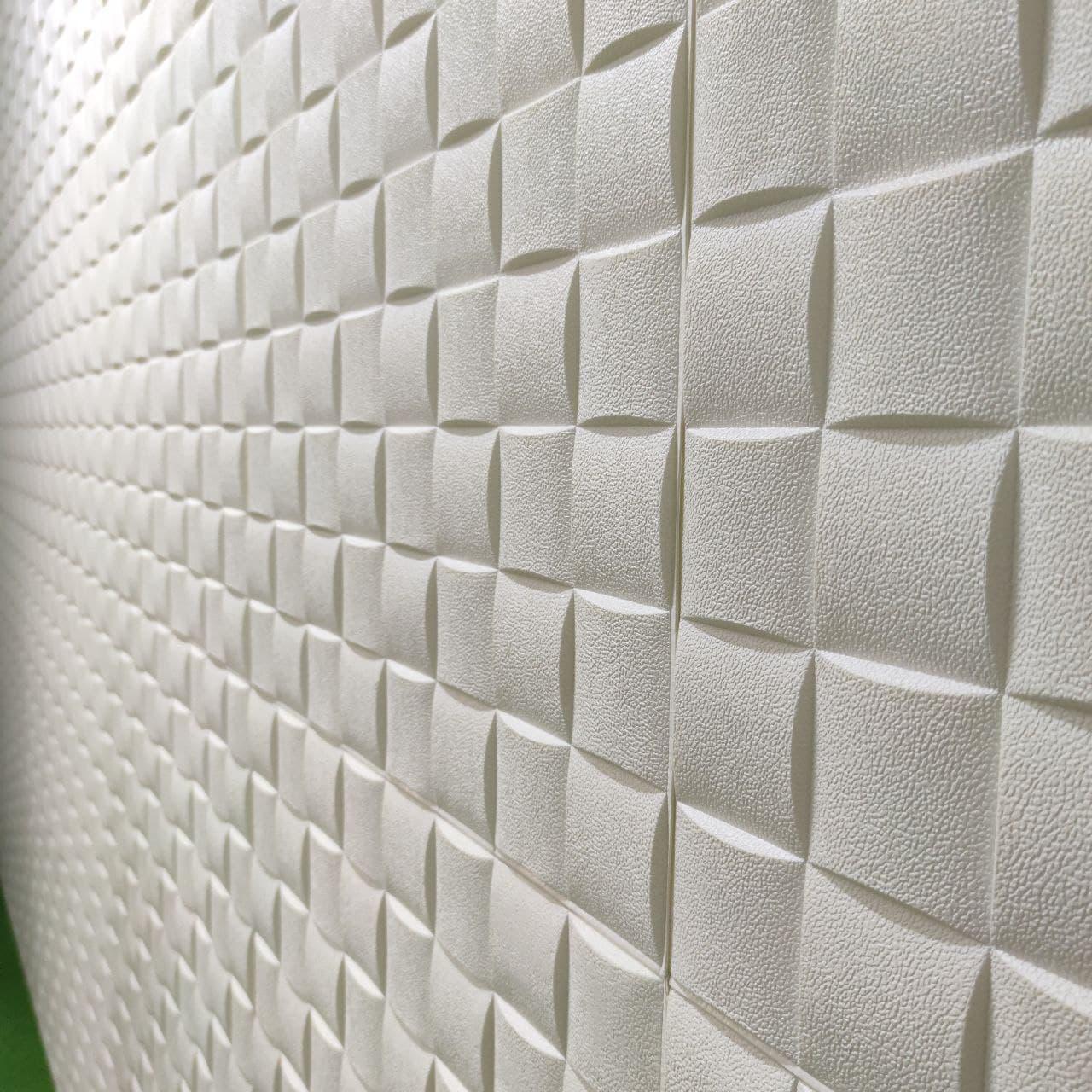 3D-панель самоклейна Sticker Wall Плетінка 700х700х5 мм Білий (Панель-176)