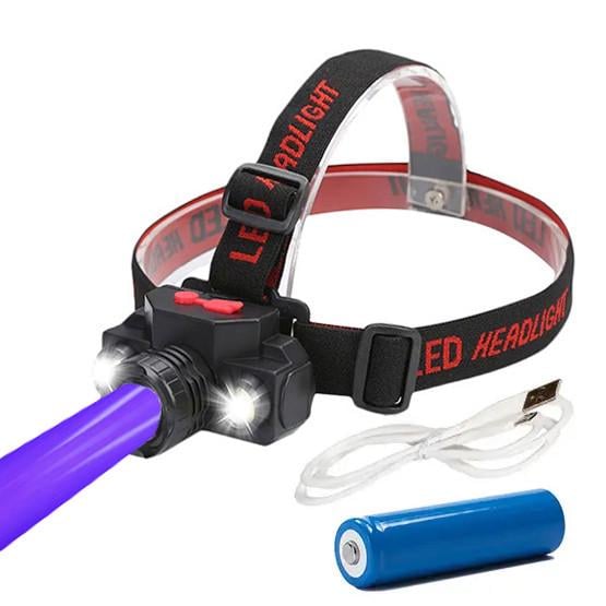 Фонарь налобный BL-1805UV USB/с оптическим зумом/ультрафиолетовый свет (1959725594) - фото 5