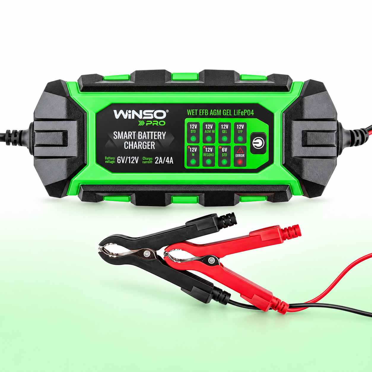Зарядное устройство для АКБ Winso PRO 70 Вт 6/12 В 4 А 8 LED