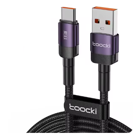 Кабель Toocki 100w/6A USB A-Type C 1 м Фіолетовий (TQ-X12AC1PUR100)