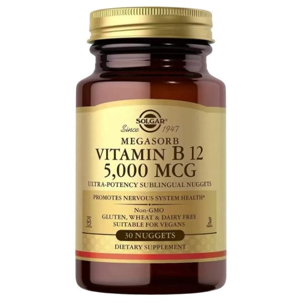 Витамин Б12 Solgar Megasorb Vitamin B12 5000 мкг 30 Nuggets (000026101)