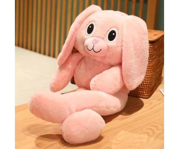 М'яка іграшка подушка Заєць-Тянучка рухомі вушка 80 см Рожевий (ftlx-1032) - фото 2 М'яка іграшка подушка Заєць-Тянучка рухомі вушка 80 см Рожевий (ftlx-1032) - фото 2