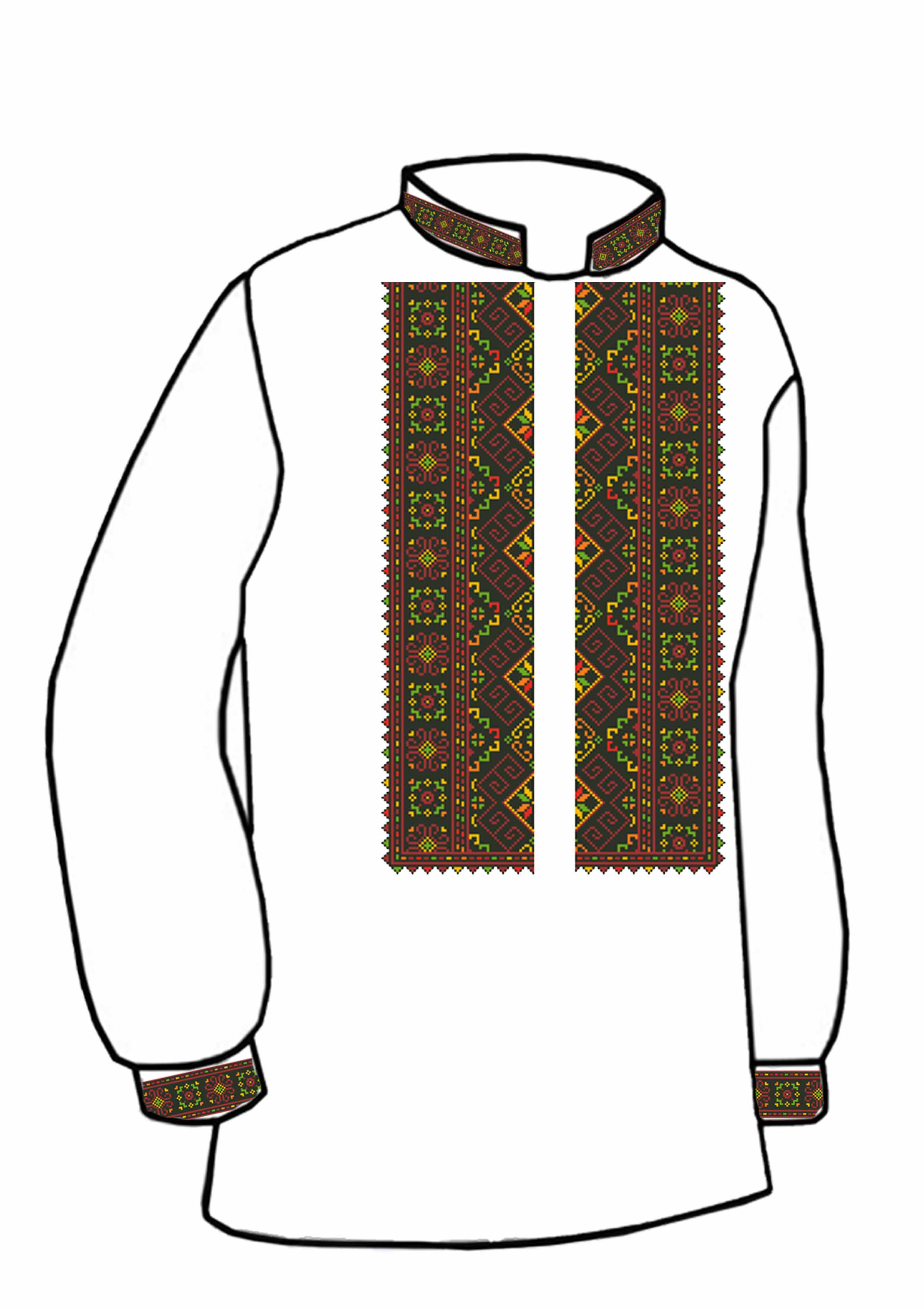 Заготовка для вишивки нитками або бісером сорочка СЧ-66 домоткане полотно