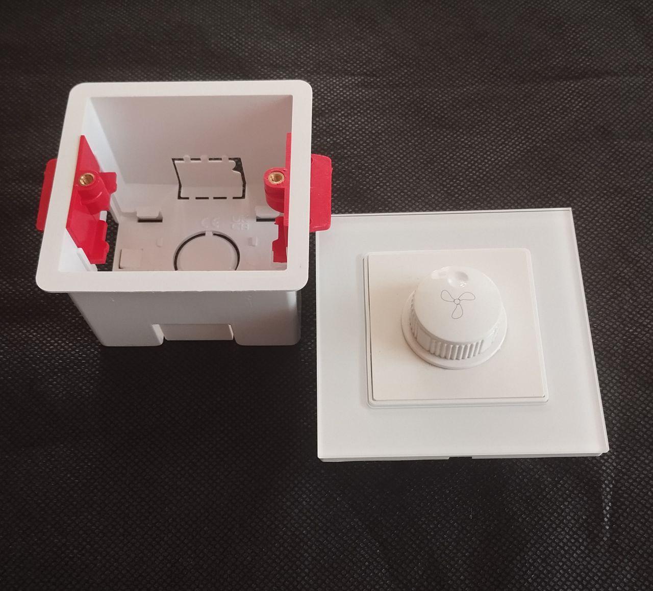 Регулятор оборотов вентилятора Glass стеклопластик и коробка монтажная White - фото 9 Регулятор оборотов вентилятора Glass стеклопластик и коробка монтажная White - фото 9