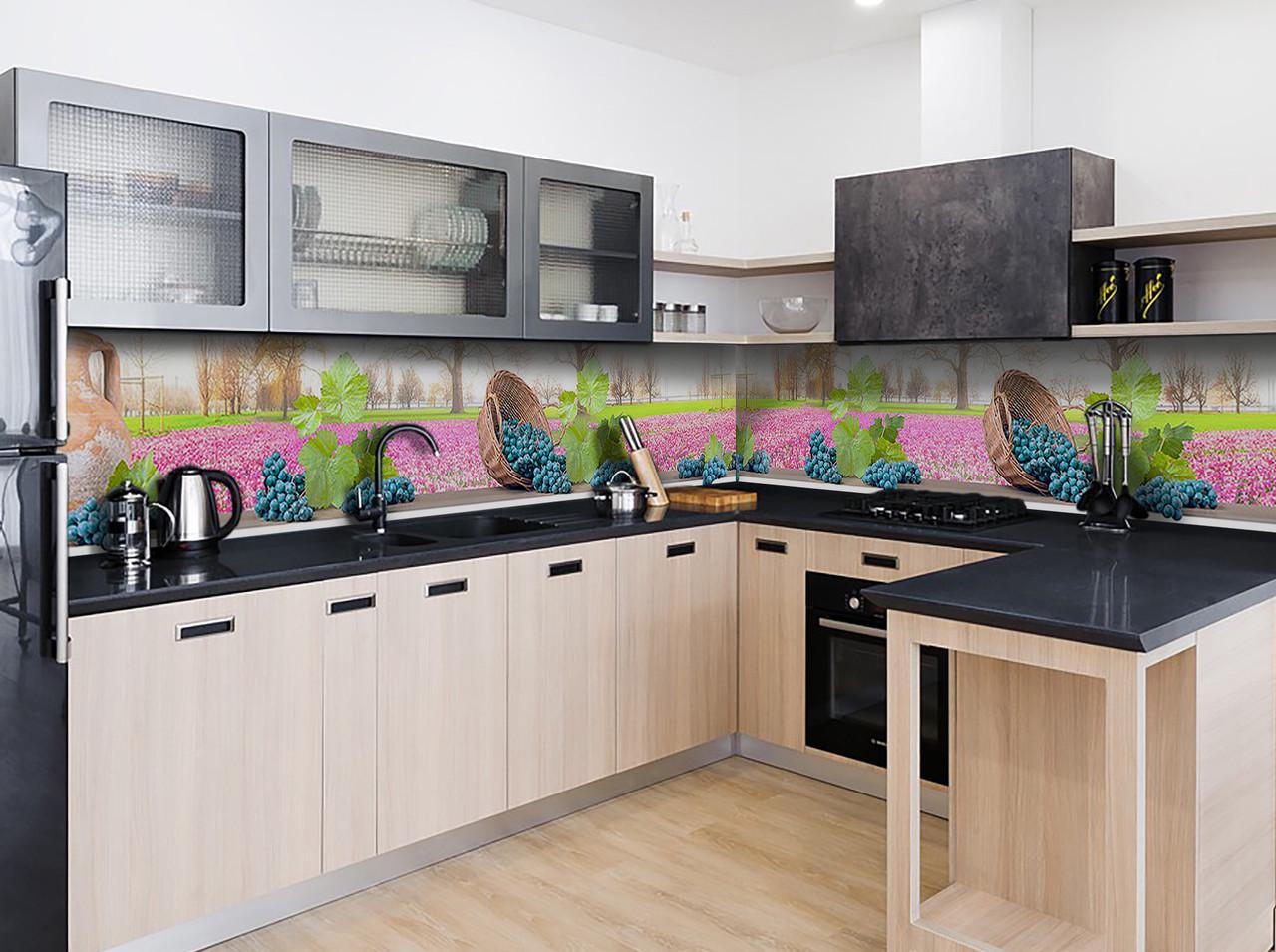 Кухонный фартук Синий виноград из самоклеющейся виниловой пленки 60х300 см Розовый Кухонный фартук Синий виноград из самоклеющейся виниловой пленки 60х300 см Розовый