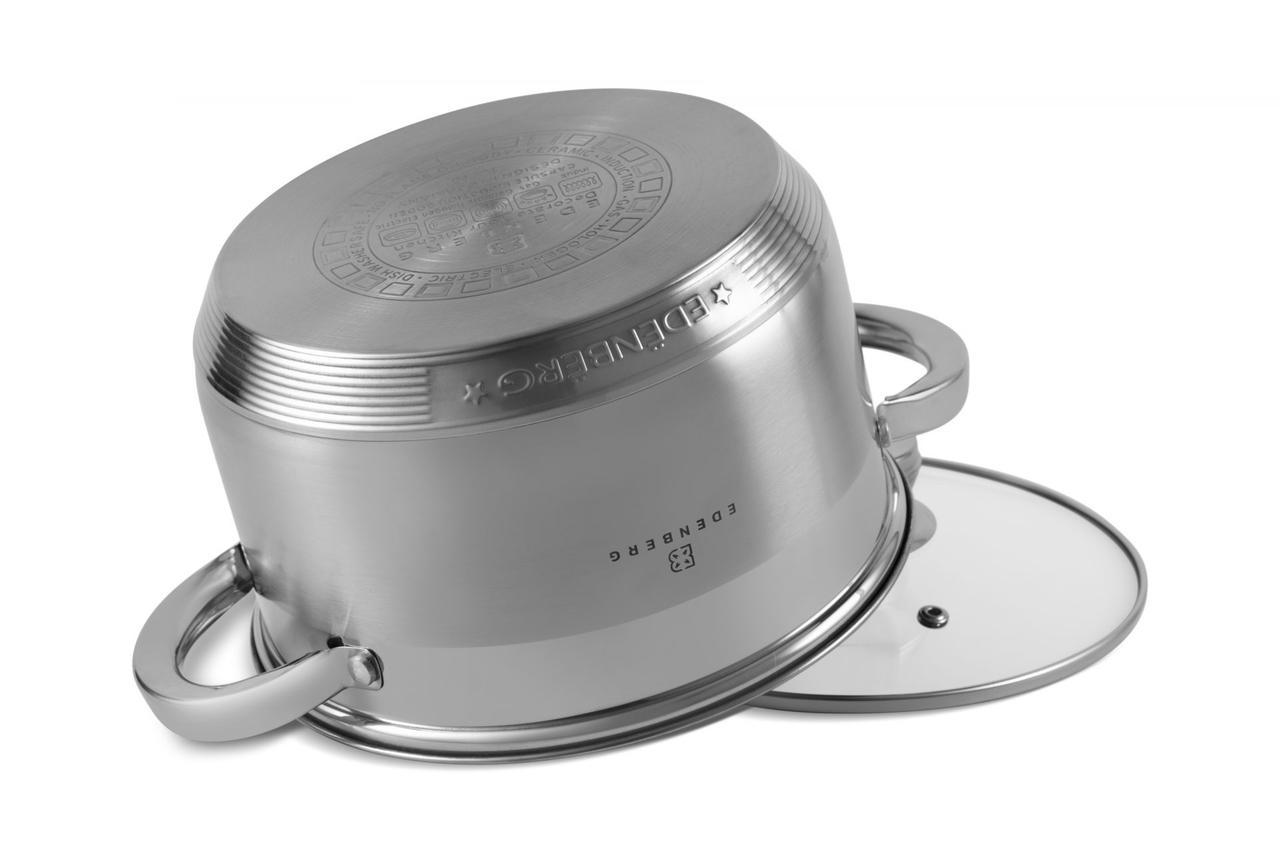 Набір каструль з кришками Edenberg EB-4032 із нержавіючої сталі 8 пр. (57-46-EB-4032) - фото 4 Набір каструль з кришками Edenberg EB-4032 із нержавіючої сталі 8 пр. (57-46-EB-4032) - фото 4