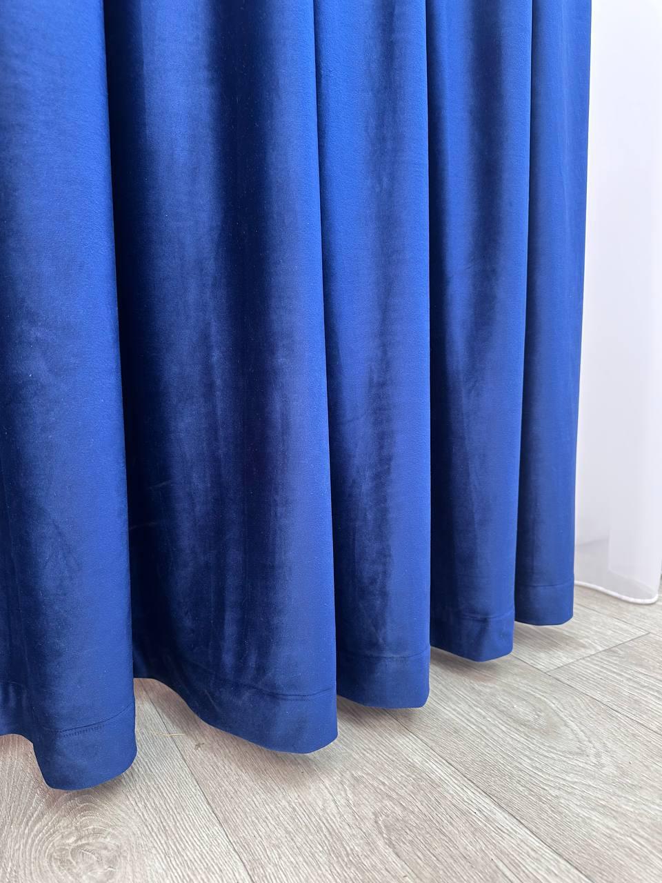 Штора велюрова на тасьмі 6 см 300х280 см Темно-синій (6319-N110-Т43) - фото 10 Штора велюрова на тасьмі 6 см 300х280 см Темно-синій (6319-N110-Т43) - фото 10