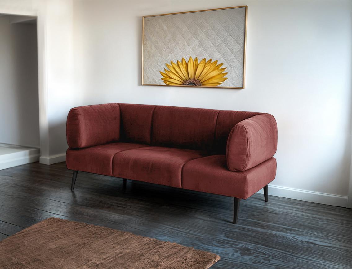 Диван с подлокотниками Tobi Sho Бенно-1 офисный с конусной ногой 1400х720х750 мм велюр Emilia 75 Dusty Rose - фото 3 Диван с подлокотниками Tobi Sho Бенно-1 офисный с конусной ногой 1400х720х750 мм велюр Emilia 75 Dusty Rose - фото 3