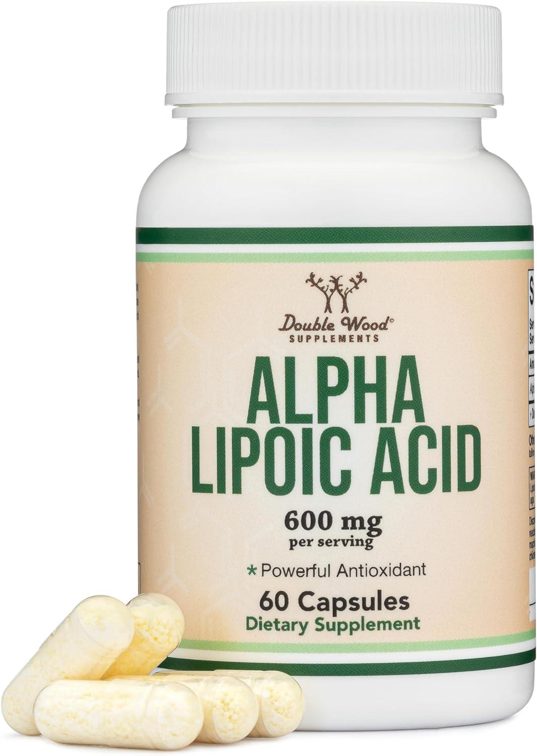 Кислота альфа-липоевая Double Wood Alpha Lipoic Acid 600 mg 60 капсул