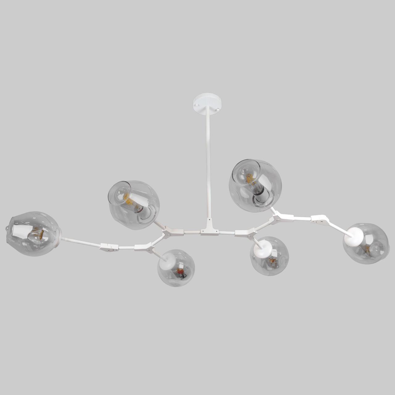 Люстра на 6 молекул Білий (52-L7731-6 WH+CL)