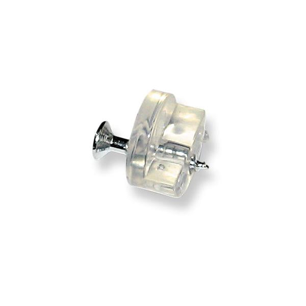 Склотримач пластиковий круглий з шурупом Прозорий (000744)