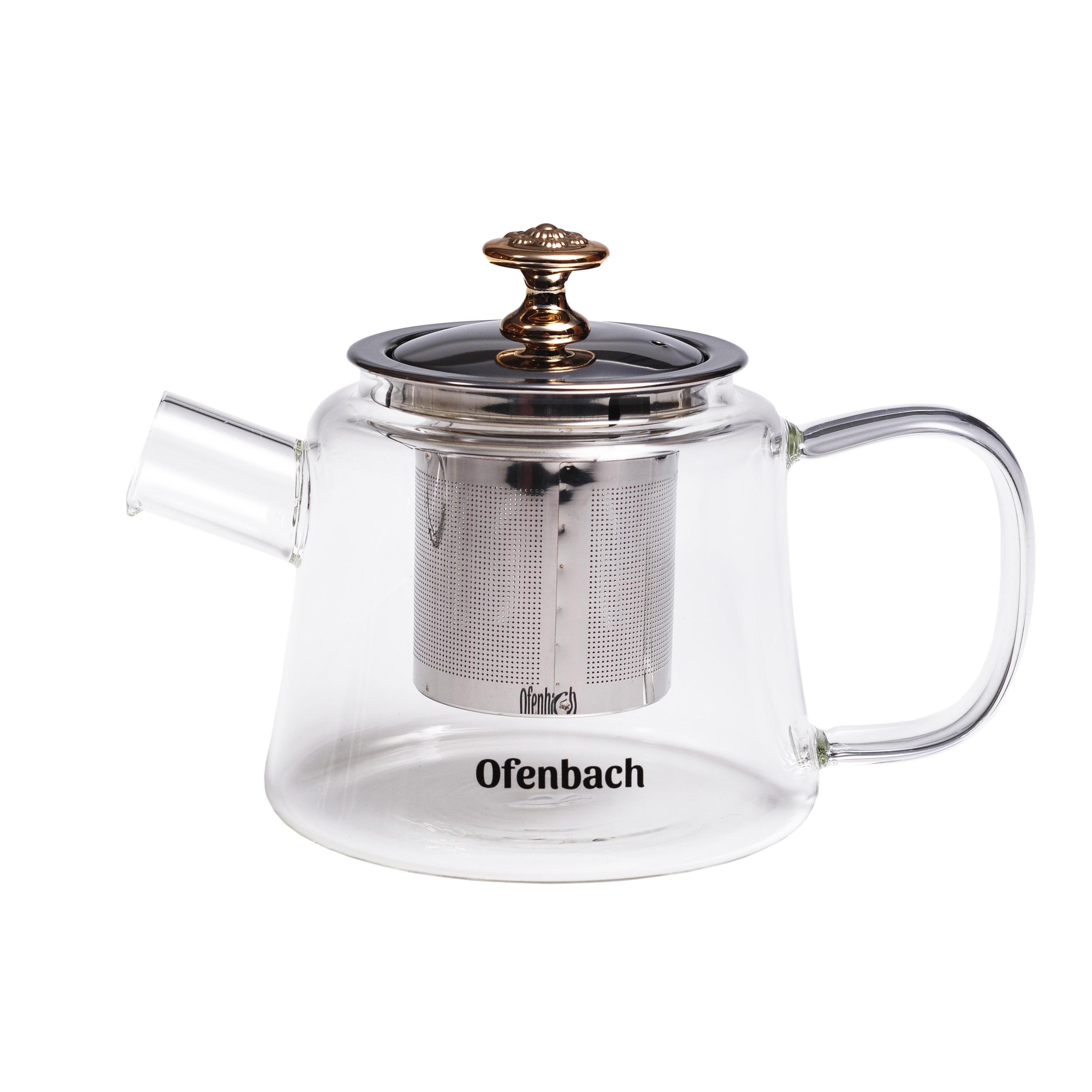 Заварочный чайник со съемным ситечком Ofenbach KM-100617S из термостойкого стекла 480 мл Прозрачный (150-84-100617S) Заварочный чайник со съемным ситечком Ofenbach KM-100617S из термостойкого стекла 480 мл Прозрачный (150-84-100617S)