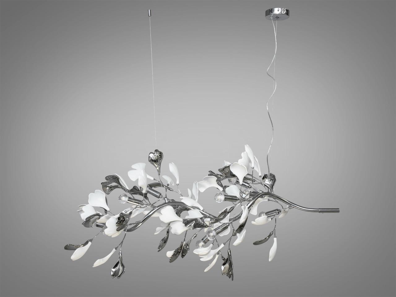 Люстра с фарфоровыми элементами на 12 ламп Хром (7161-12PLHR-LS) Люстра с фарфоровыми элементами на 12 ламп Хром (7161-12PLHR-LS)