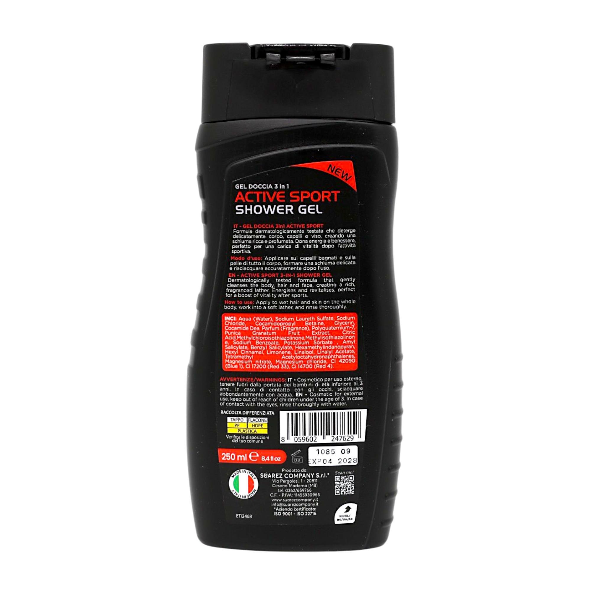 Гель для душу чоловічий Active Sport Eloderma 3в1 250 мл (НФ-00008772) - фото 2 Гель для душу чоловічий Active Sport Eloderma 3в1 250 мл (НФ-00008772) - фото 2