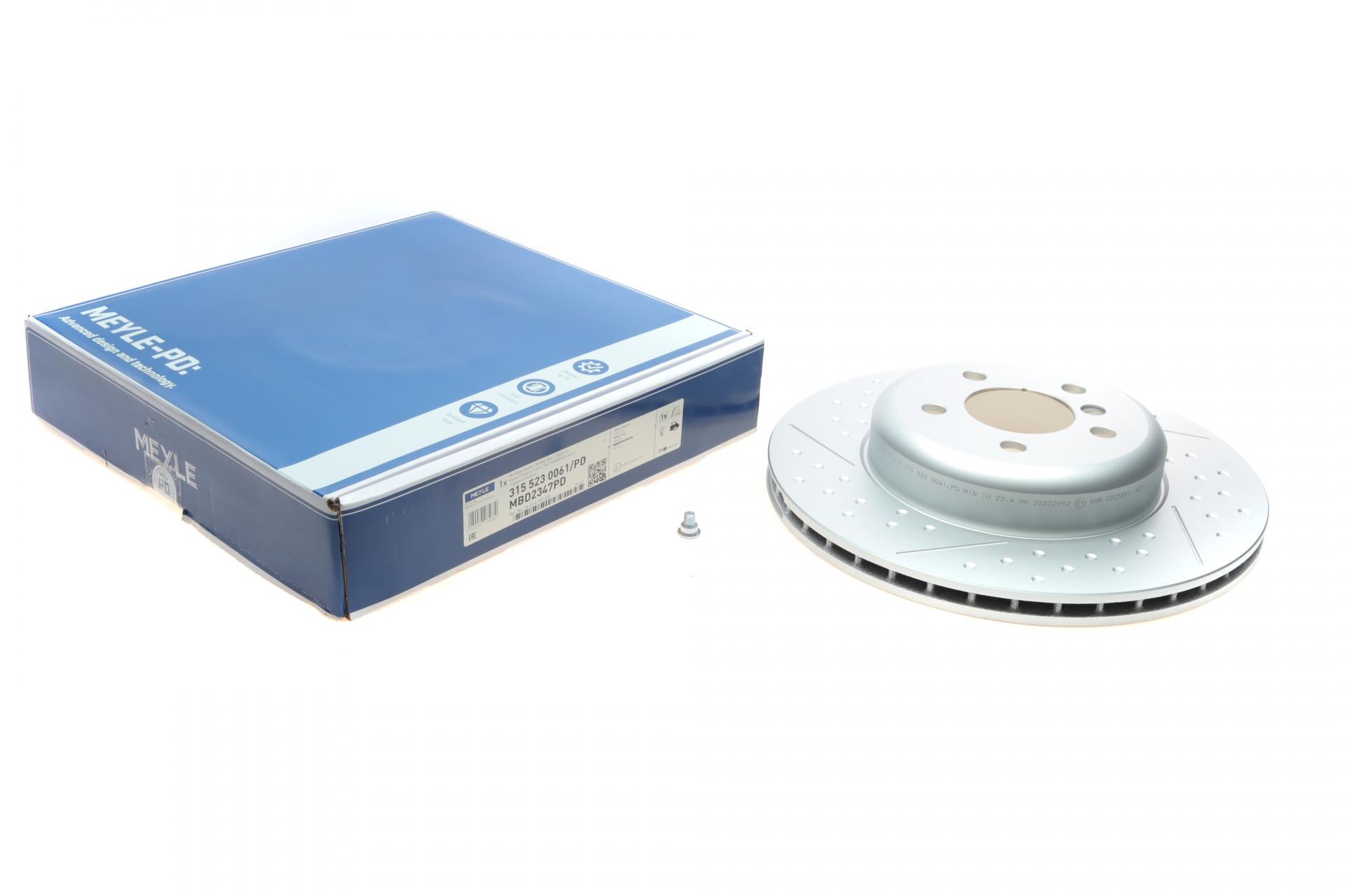 Диск тормозной задний Meyle для BMW 3 F30/F80/F34/4 F36 11- 345x24 мм (315 523 0061/PD)