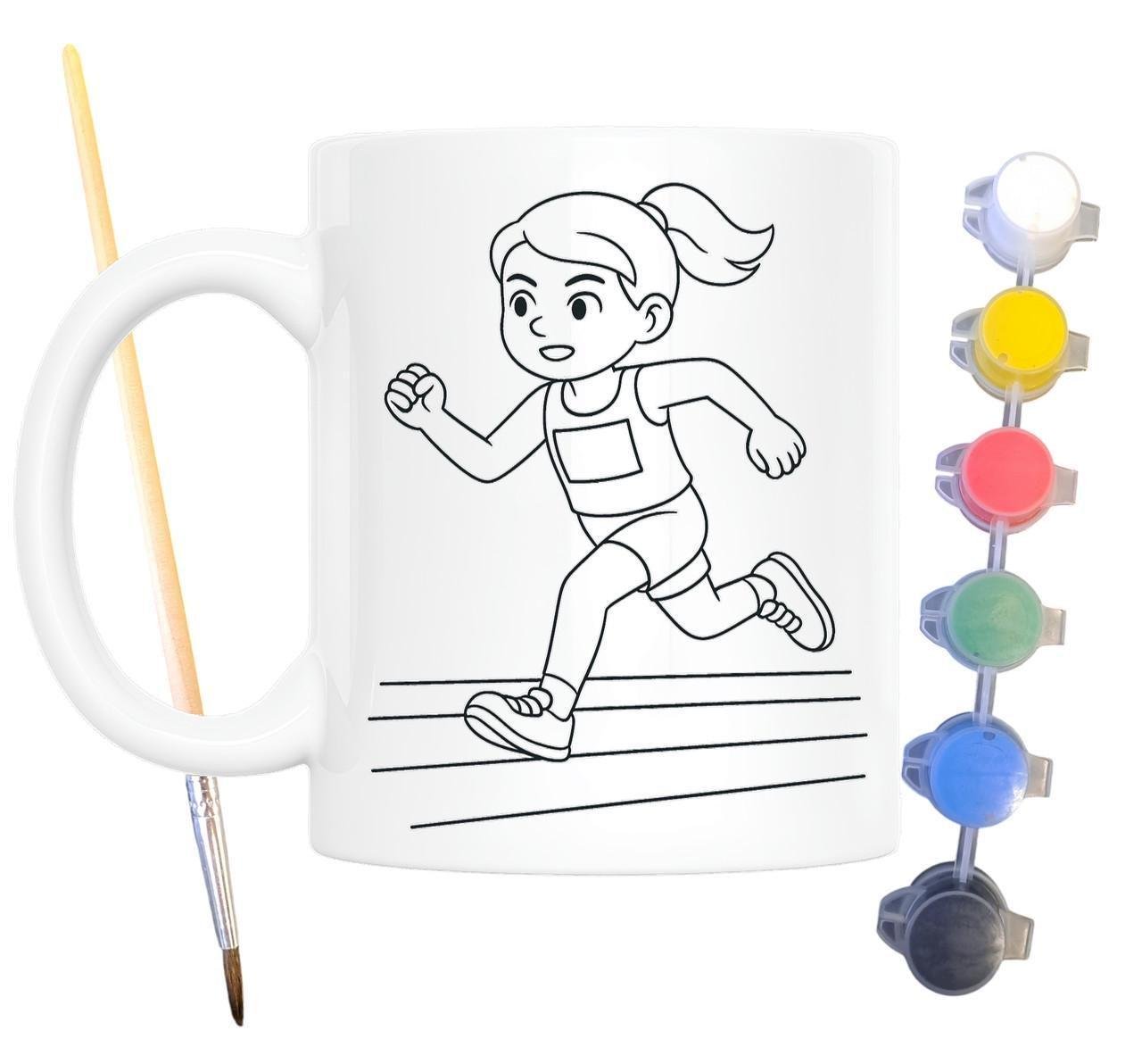 Набор для творчества кружка раскраска Легкая атлетика 330 мл Белый (КР0113)