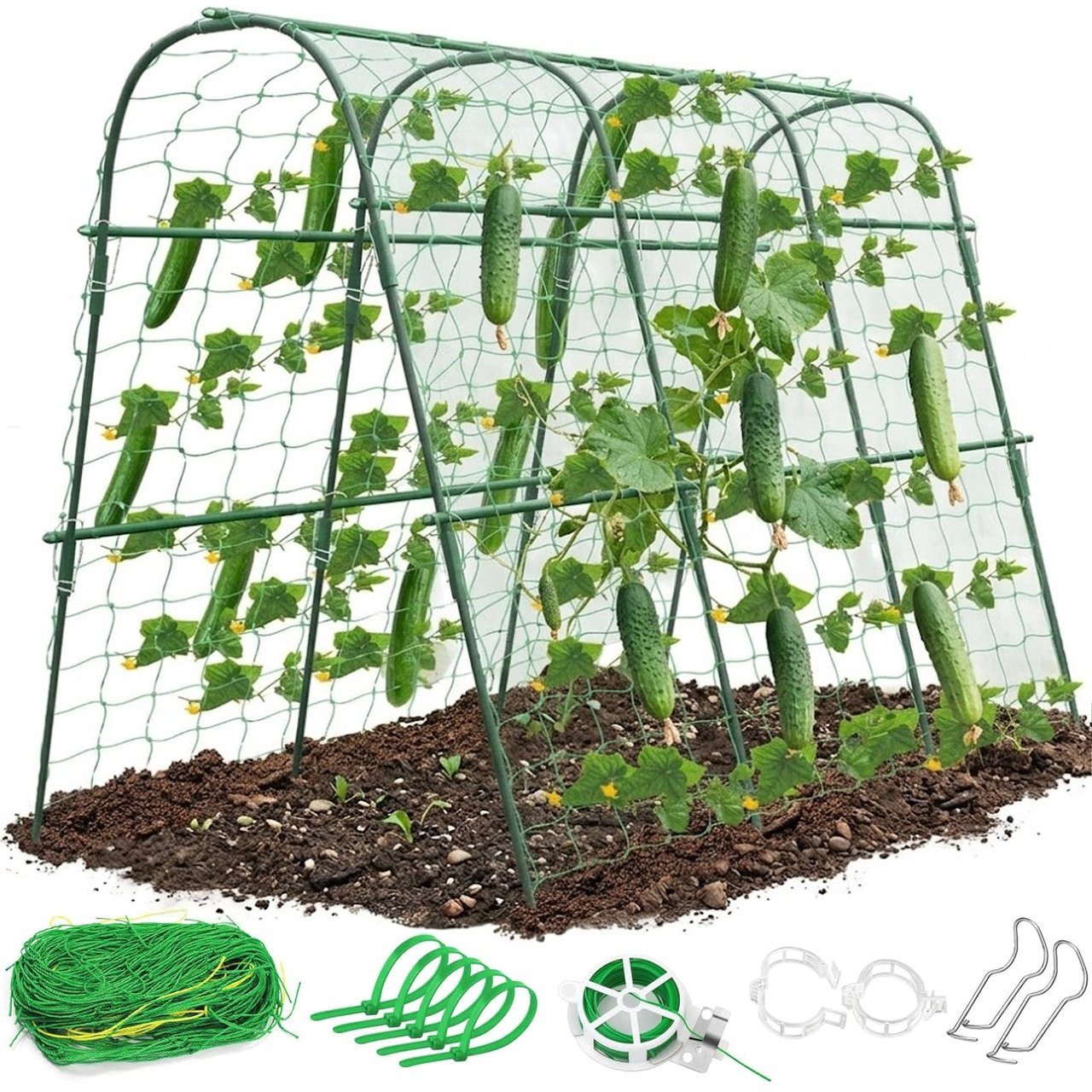 Обои-арка садовая U-образная RIAS CU-L с нейлоновой сеткой 180x120 см Green (3_08642)