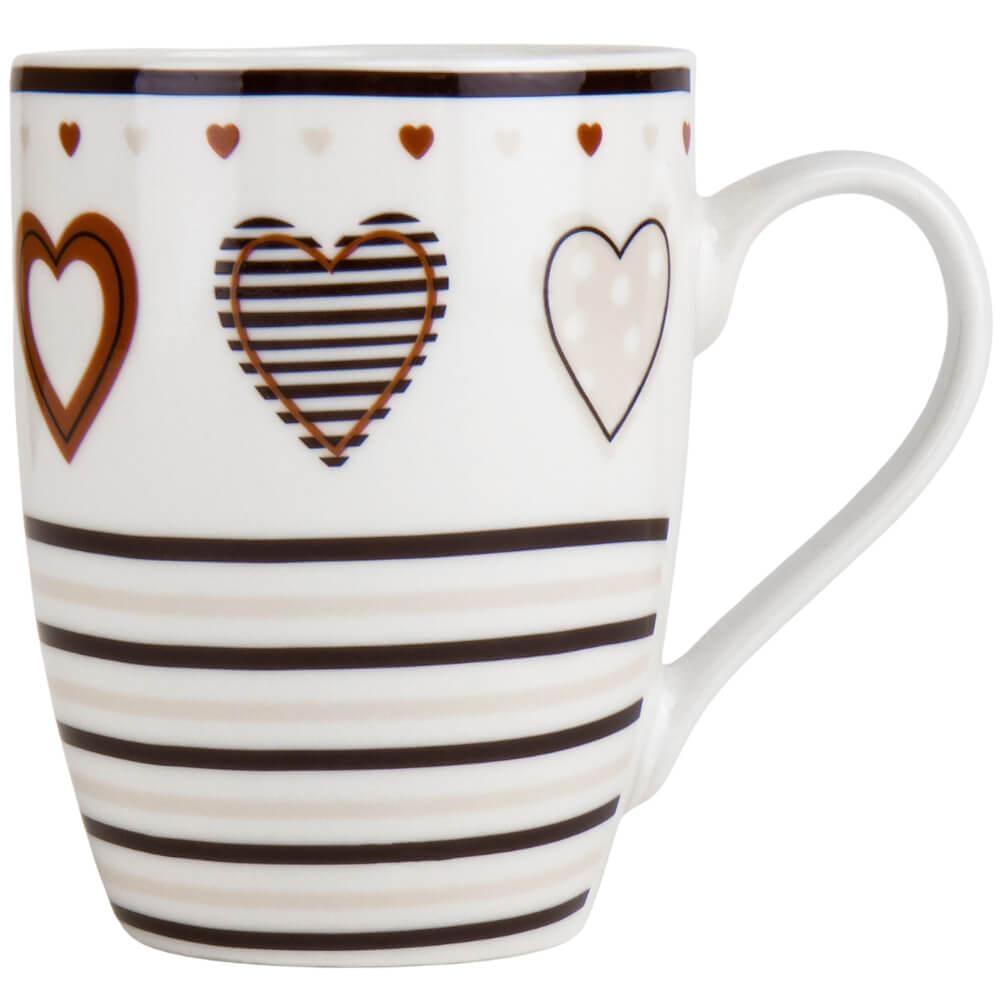 Набор кружок керамическых Elisey Hearts 2 300 мл 4 шт. Белый (9009-009)