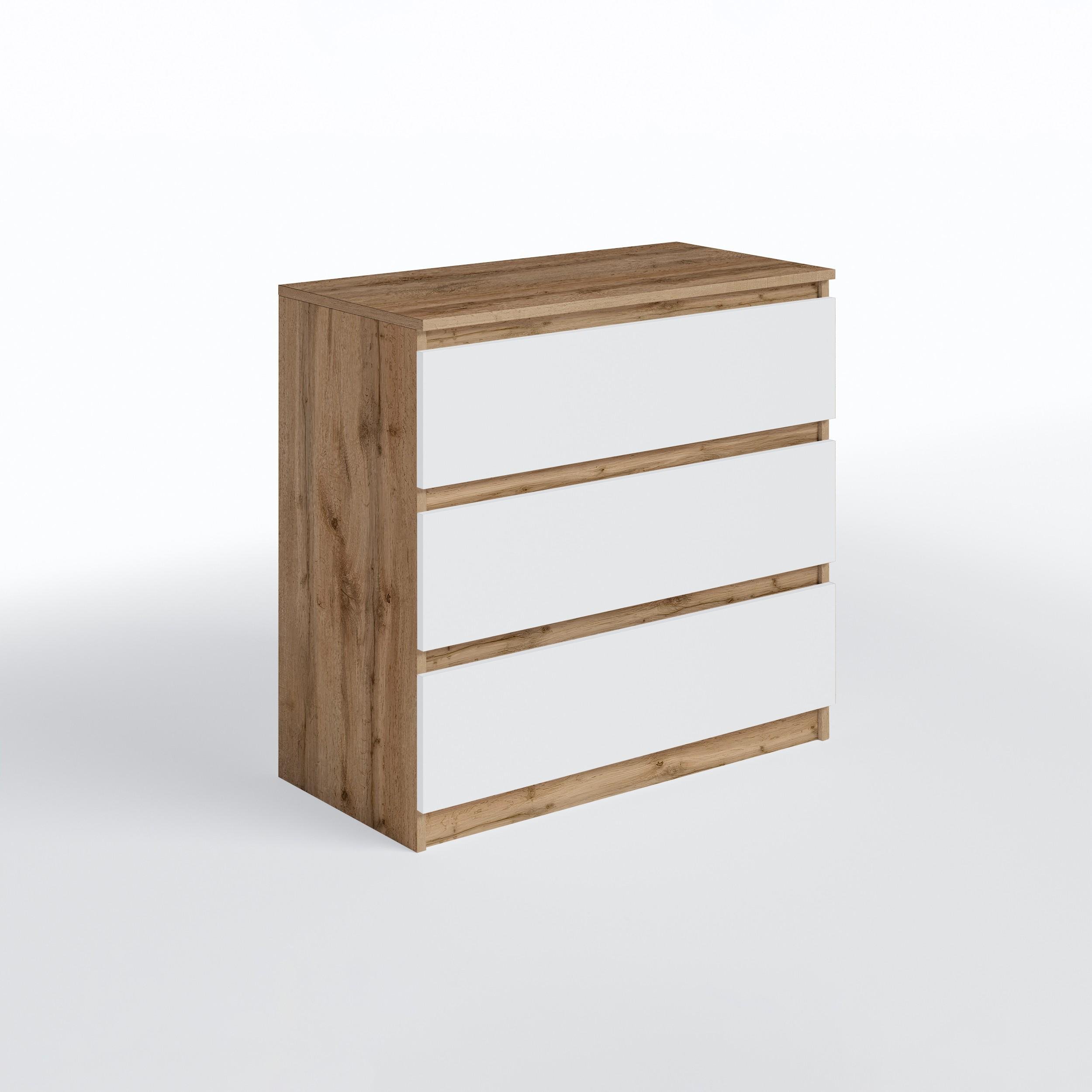 Комод на 3 шухляди без ручок FT-214 800х400х755 мм Дуб Аппалачі/Білий - фото 4 Комод на 3 шухляди без ручок FT-214 800х400х755 мм Дуб Аппалачі/Білий - фото 4