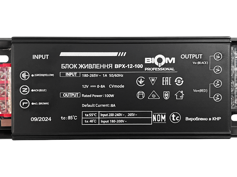Блок питания Biom Professional 100W IP20 12V BPX-100 8,3A (9391) - фото 5