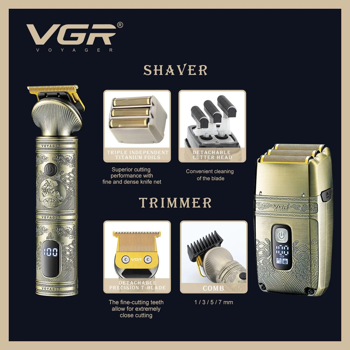 Набор для стрижки и бритья VGR V-649 Shaver Set (1010317-Bronze) - фото 4