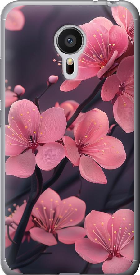 Чехол на Meizu MX5 Пурпурная сакура (6075t-105-42517) Чехол на Meizu MX5 Пурпурная сакура (6075t-105-42517)