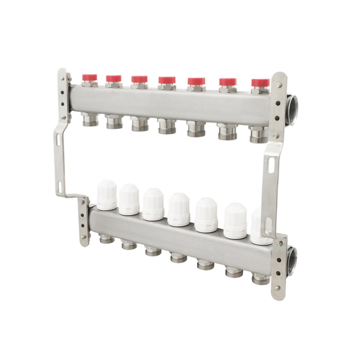 Коллектор Polmark 1x3/4 7 выходов с термоклапанами без евроконусов - фото 4 Коллектор Polmark 1x3/4 7 выходов с термоклапанами без евроконусов - фото 4