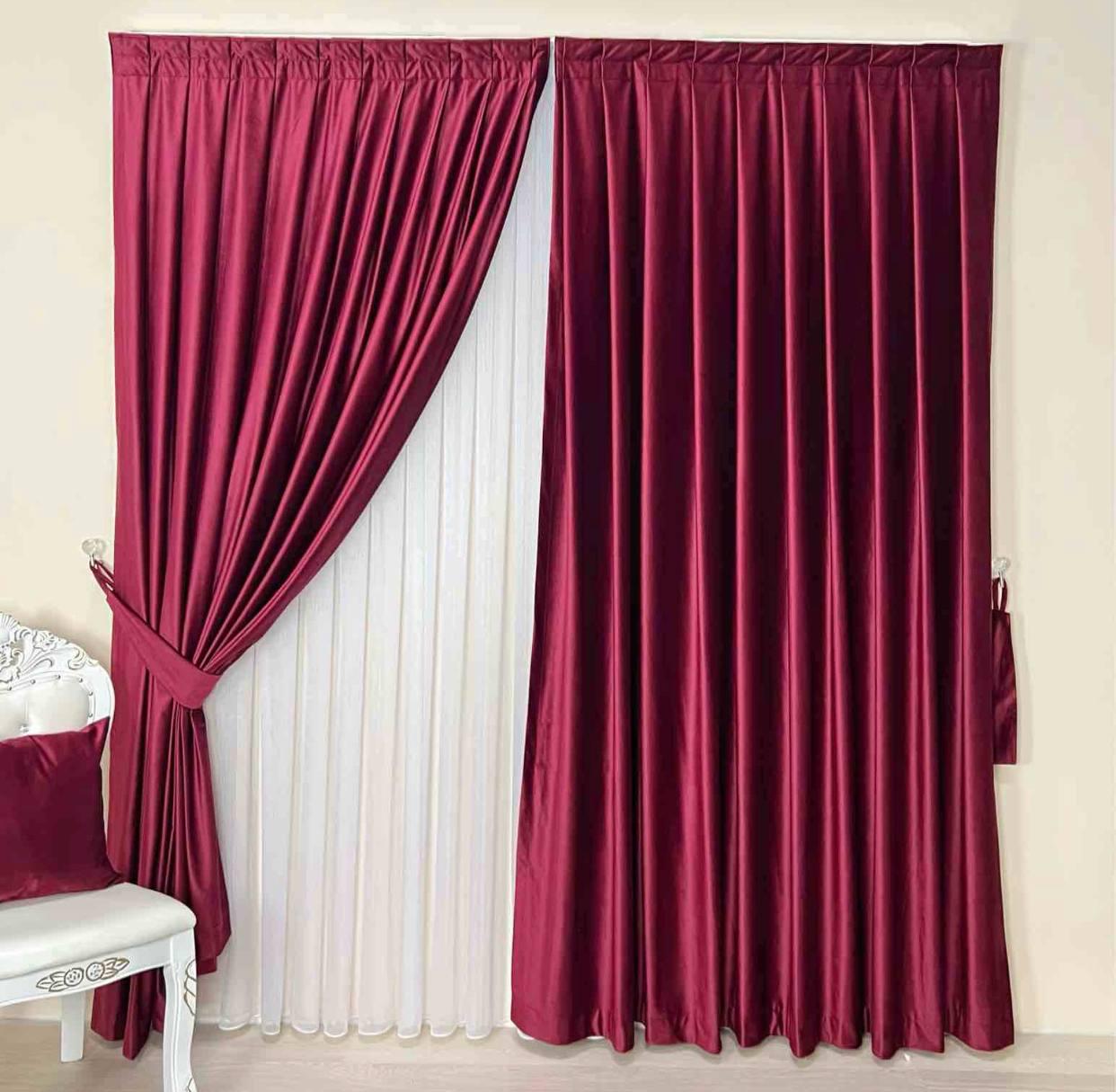 Штора велюрова на тасьмі 6 см 150x260 см Червоний (К0130-17N43-Т43) - фото 3 Штора велюрова на тасьмі 6 см 150x260 см Червоний (К0130-17N43-Т43) - фото 3