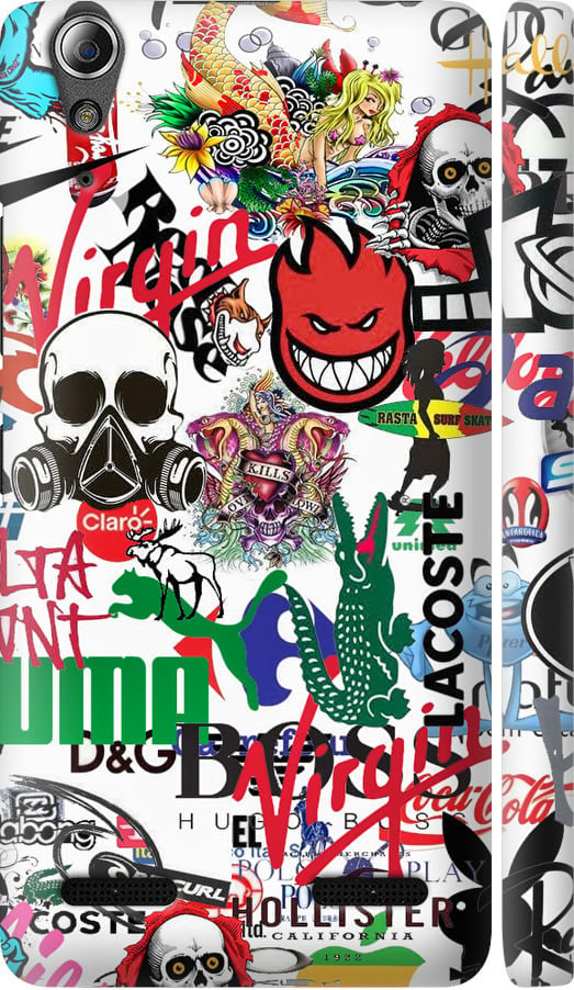 Чехол на Lenovo A6000 Many different logos (4022m-103-42517)