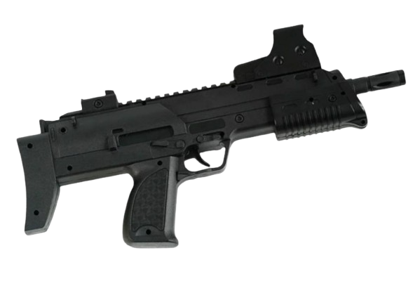 Автомат игрушечный с лазерным прицелом и съемными деталями стреляет пульками 6 мм (140359)