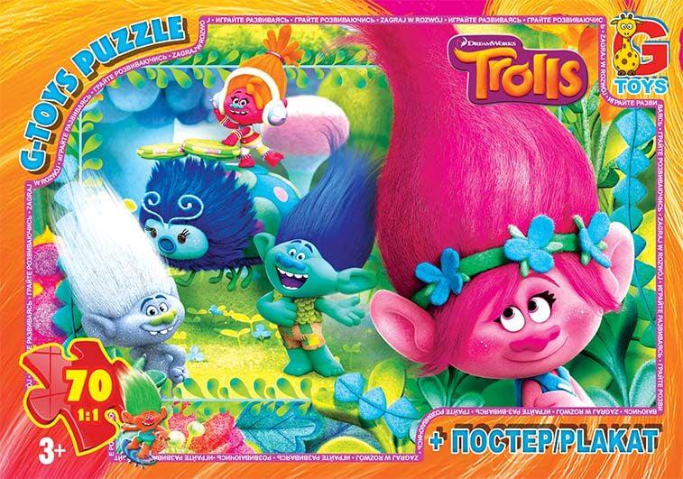 Пазлы G-Toys Тролли с постером в коробке (111972)