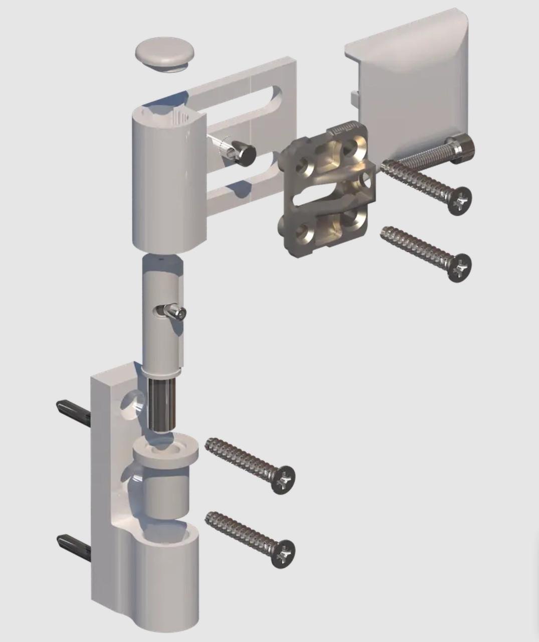 Петля накладна посилена для металопластикових балконних дверей і вікон DK Білий (DK9016) - фото 4