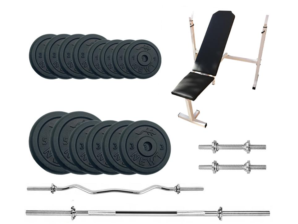 Лава для жиму Newt Gym Set-SKHW Home з набором штанга + гантелі 50 кг (NE-M-SKHW-SET-45)