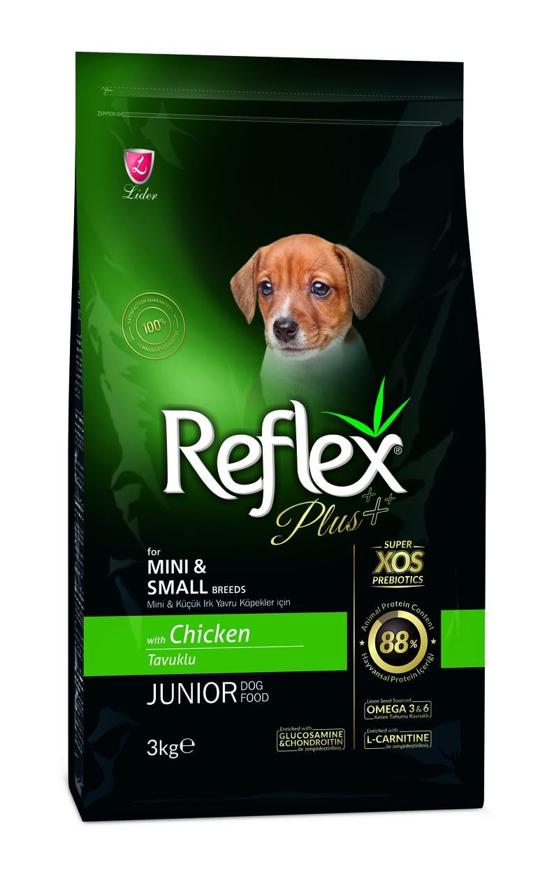 Корм для цуценят малих порід сухий Reflex Plus з куркою 3 кг (RFX-101)