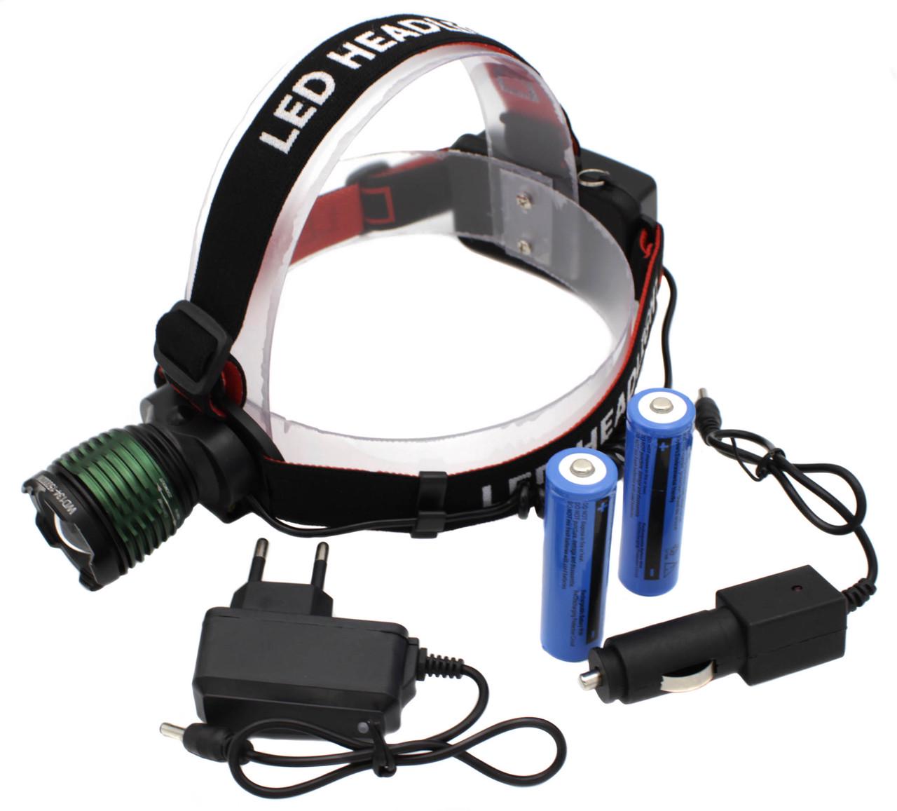 Налобный аккумуляторный фонарь X-balog WD134 ЗУ MicroUSB Zoom (t6232)