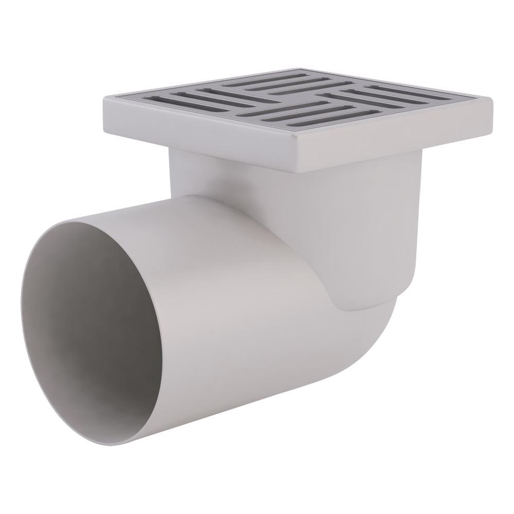 Трап ANI Plast TA1112 горизонтальный с нержавеющей решеткой 150х150 мм