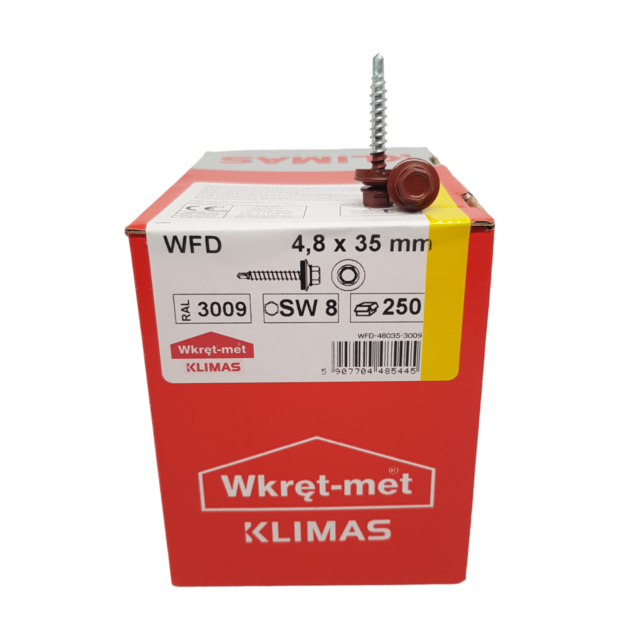 Саморез кровельный Wkret-Met WFD по дереву с шайбой EPDM 4,8х35 мм (RAL 3009)