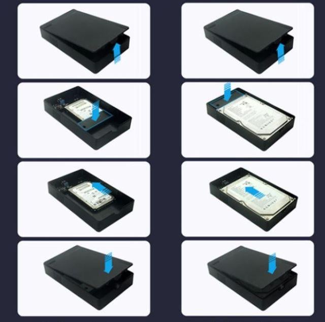 Карман зовнішній ShuoLe HDD 3,5"/2,5" SATA USB 3.0 для жорсткого диска з блоком живлення Чорний (21176051) - фото 8