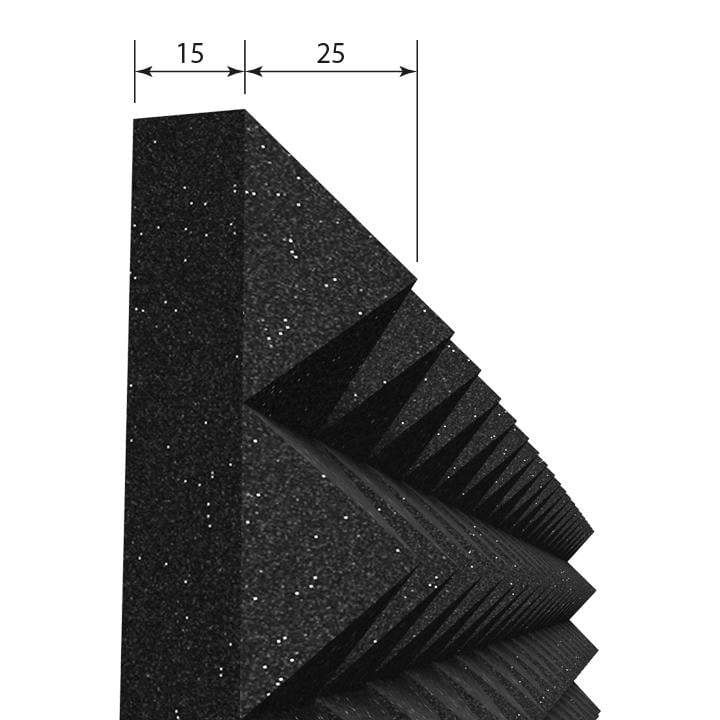 Акустичний поролон EchoFom Піраміда 40 мм 100x100 см Чорний графіт - фото 2