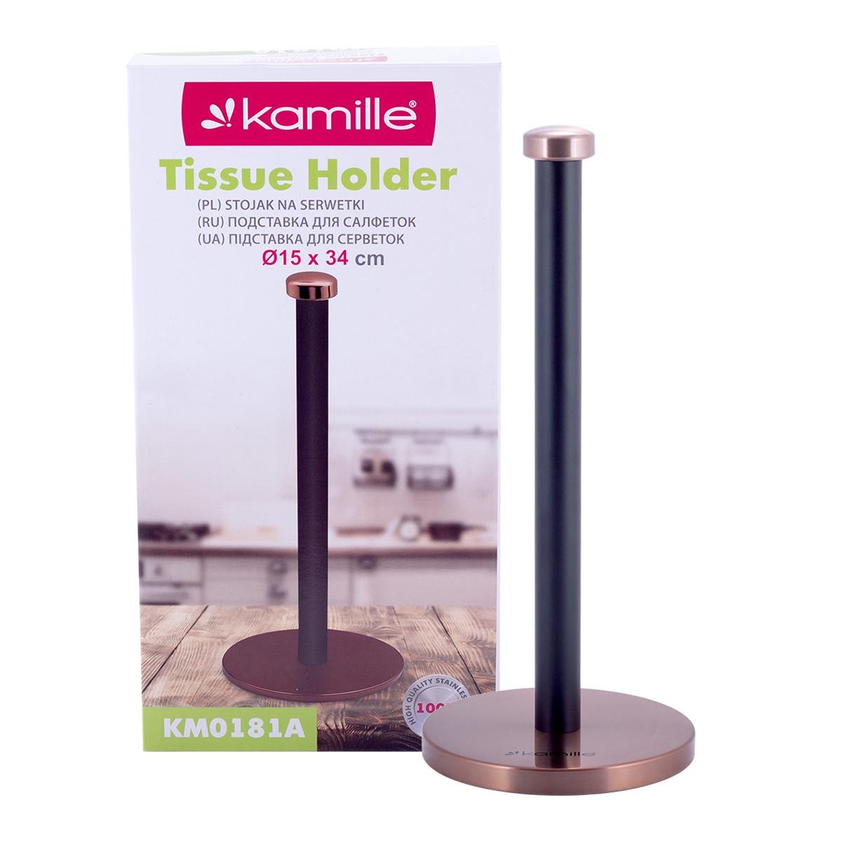 Держатель для бумажных полотенец Kamille KM-0181A из нержавеющей стали 15х34 см (29-84-0181A)